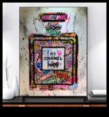 Ψηφία με μελάνι Η έργο τέχνης της κατασκευής ειδήσεων στους μοναδικούς κομψούς κομψούς καμβάδες σας